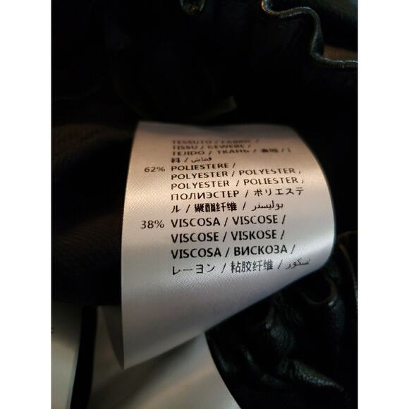 Stella McCartney Brynn Gathered Asymmetrical Black Faux Leather Skirt Sz US 0 (H - Picture 6 of 8